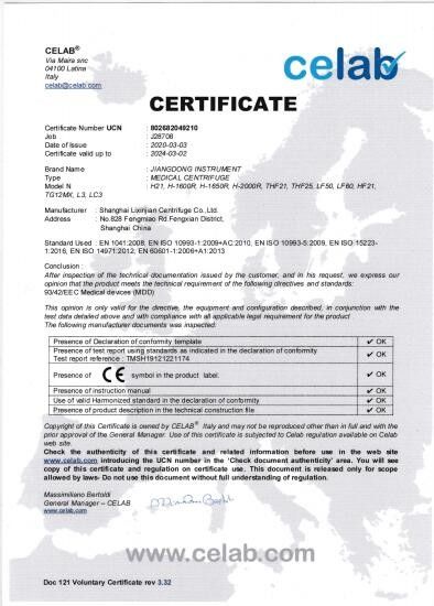 Porcelana Shanghai Lixinjian Centrifuge Co., Ltd & ZiHe International Trade(Shanghai) Co., Ltd. certificaciones